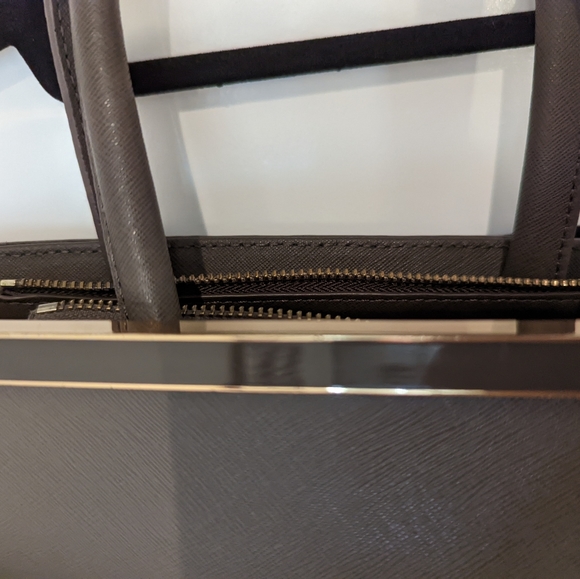 Taupe Saffiano Leather Danier Satchel - Picture 2 of 10